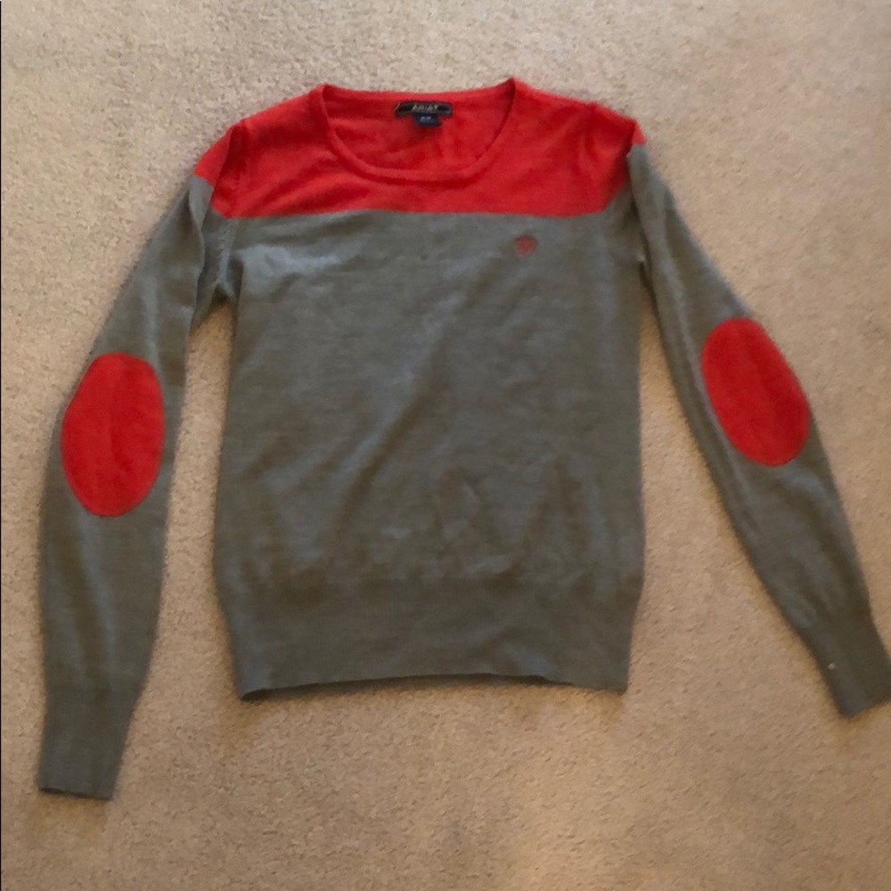 Ariat color block sweater with elbow patches